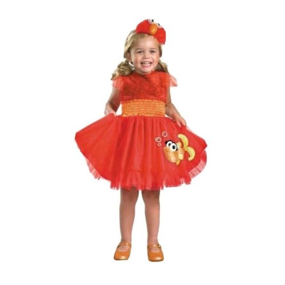 Sesame Street Frilly Elmo Halloween Costume Dress Size 3T 4T M Red Girls New